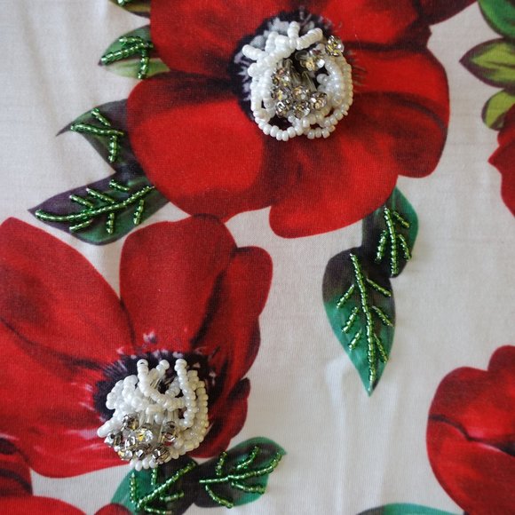 Embellished Poppy floral top t-shirt tee XS 0 - Picture 2 of 8